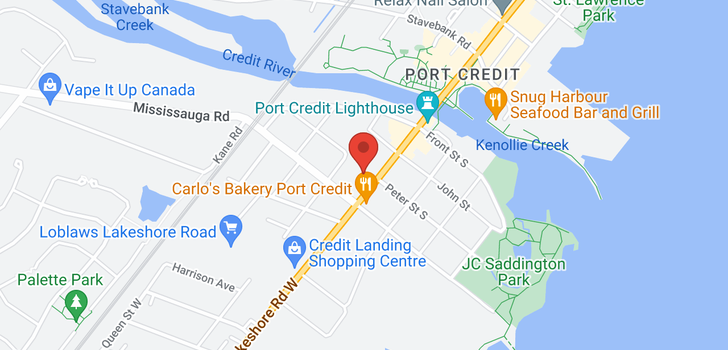 map of #110 -150 LAKESHORE RD W